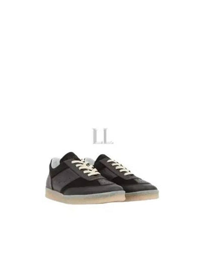 6 Court Paneled Lace-Up Low-Top Sneakers black - MAISON MARGIELA - BALAAN 2