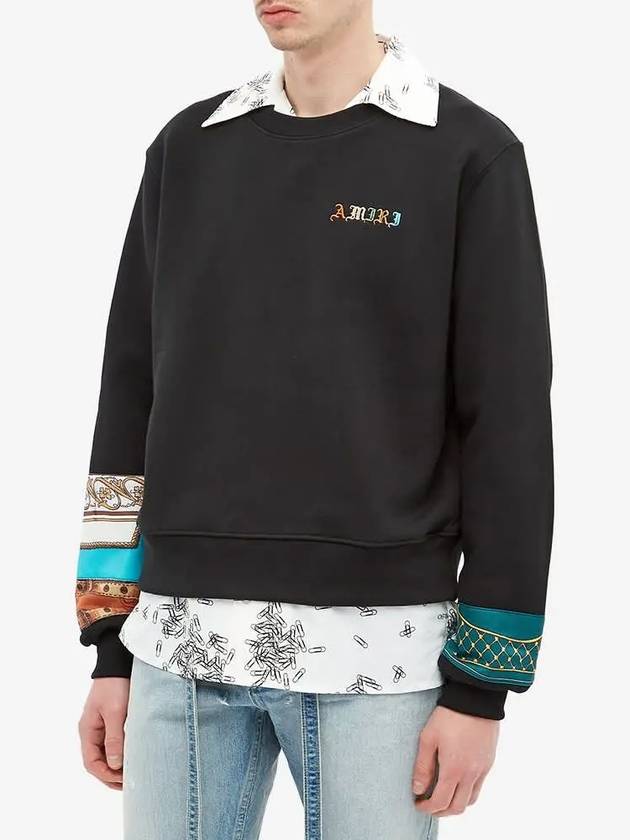 Men's Old English Crew Neck Sweatshirt Black - AMIRI - BALAAN 3