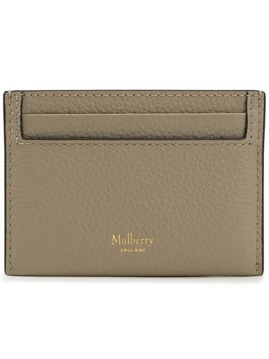 Continental Classic Small Grain Leather Card Wallet Solid Grey - MULBERRY - BALAAN 1