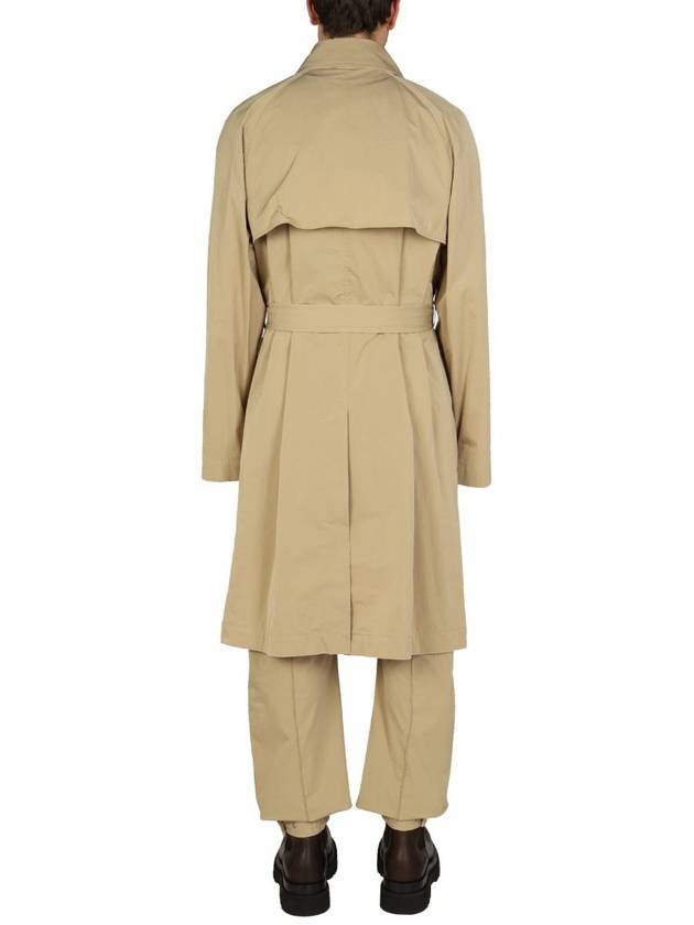 Men's Double Breasted Trench Coat Beige - BOTTEGA VENETA - BALAAN 4