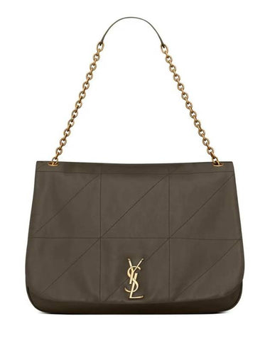 Jamie Logo Plaque Leather Shoulder Bag Green - SAINT LAURENT - BALAAN 1