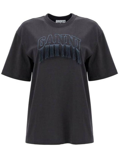 Logo embroidered t shirt T4056 - GANNI - BALAAN 2