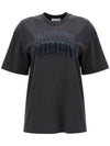 Short Sleeve T Shirt T4056 252 Black Phantom - GANNI - BALAAN 1