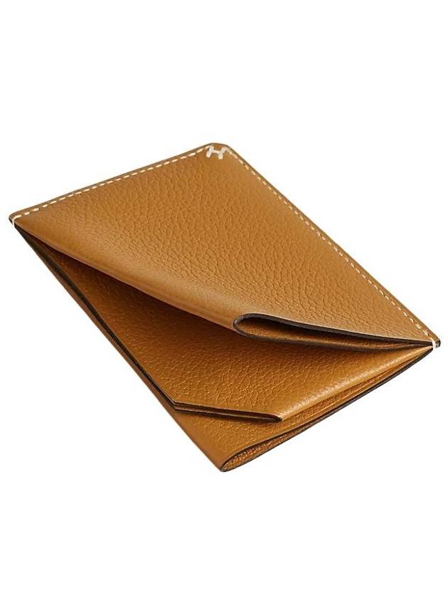 H Sellier Card Wallet Caramel - HERMES - BALAAN 4