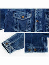 Washed Velvet Cotton Denim Jacket Indigo Blue - MIU MIU - BALAAN 7