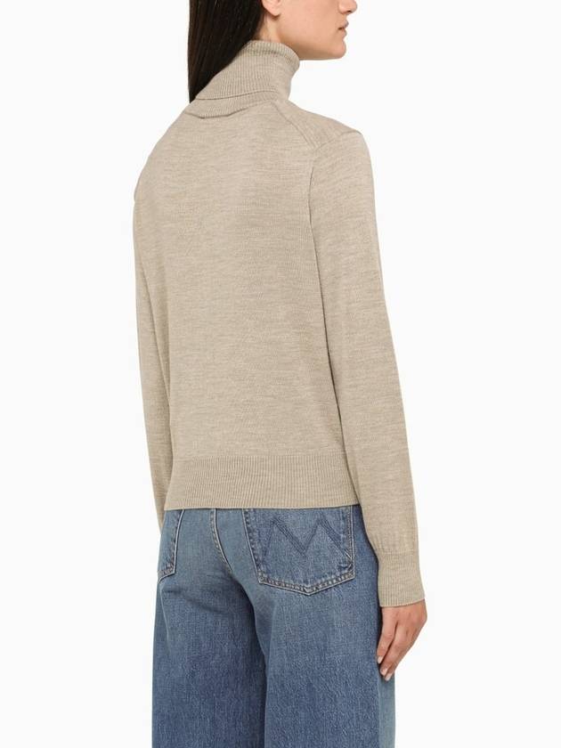 Small Heart Logo Turtleneck Beige - AMI - BALAAN 5