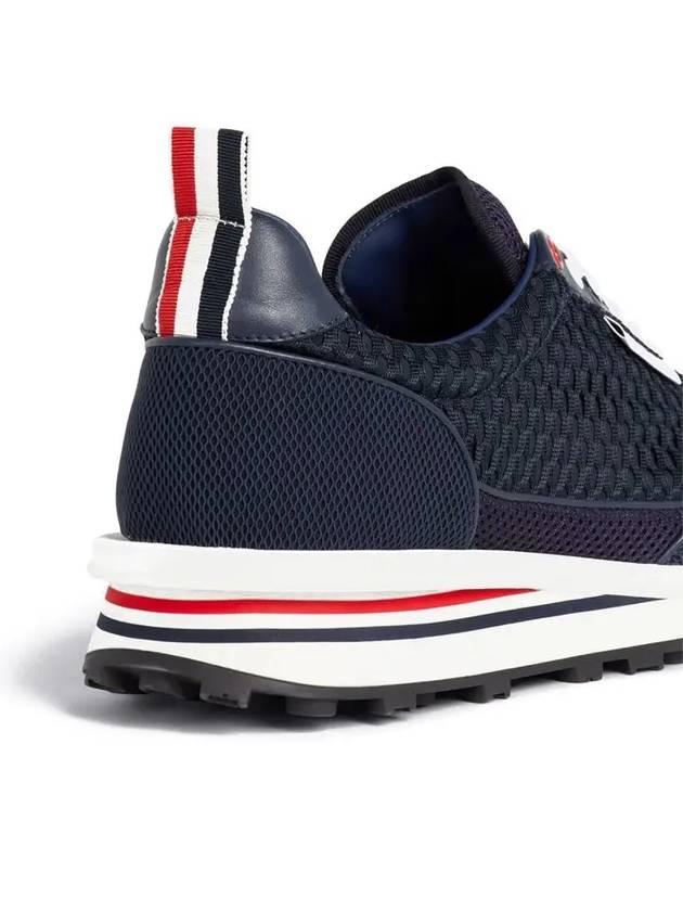 Men's Heavy Athletic Mesh Tech Runner Low Top Sneakers Navy - THOM BROWNE - BALAAN 4