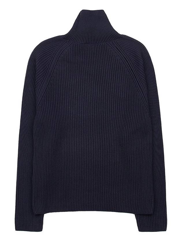 Logo Rib Turtleneck Navy - AMI - BALAAN 3