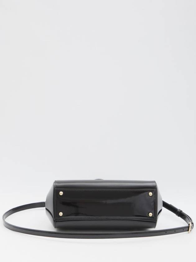 Polished Leather Medium Sicily Shoulder Bag Black - DOLCE&GABBANA - BALAAN 4