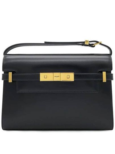 Manhattan Small Shoulder Bag Leather Black - SAINT LAURENT - BALAAN 2