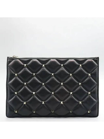 RW2P0Q70 Black Candy Stud Clutch Bag - VALENTINO - BALAAN 2