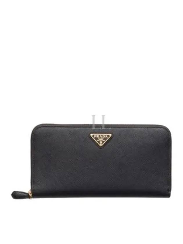 Saffiano Triangle Logo Long Wallet Black - PRADA - BALAAN 2