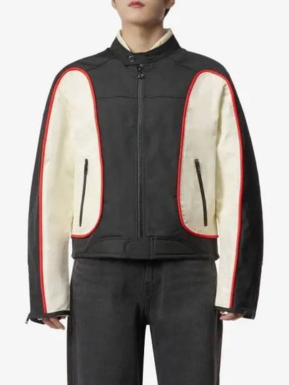 J-Blink Color Block Biker Jacket Black White - DIESEL - BALAAN 2