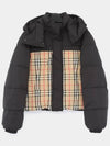 Women's Vintage Check Crop Reversible Padding Black Archive Beige - BURBERRY - BALAAN 4