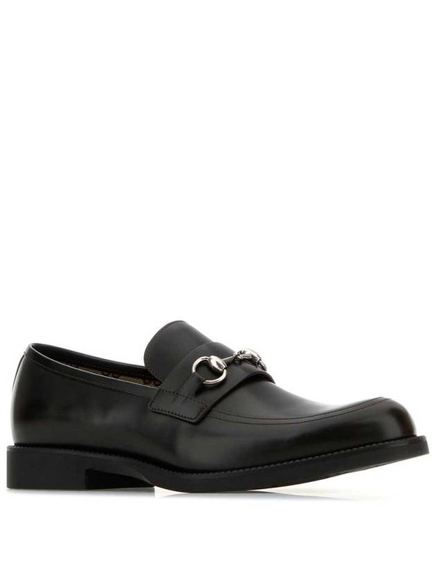 Shiny Horsebit Leather Loafer Black - GUCCI - BALAAN 3