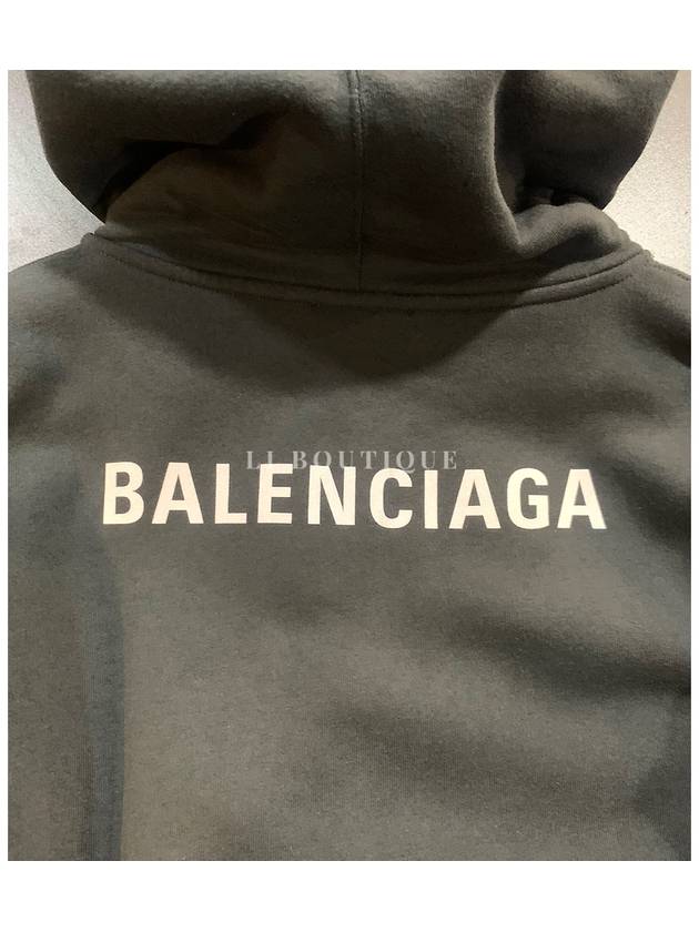 Women s slim fit bag logo hooded zip up dark gray - BALENCIAGA - BALAAN 6