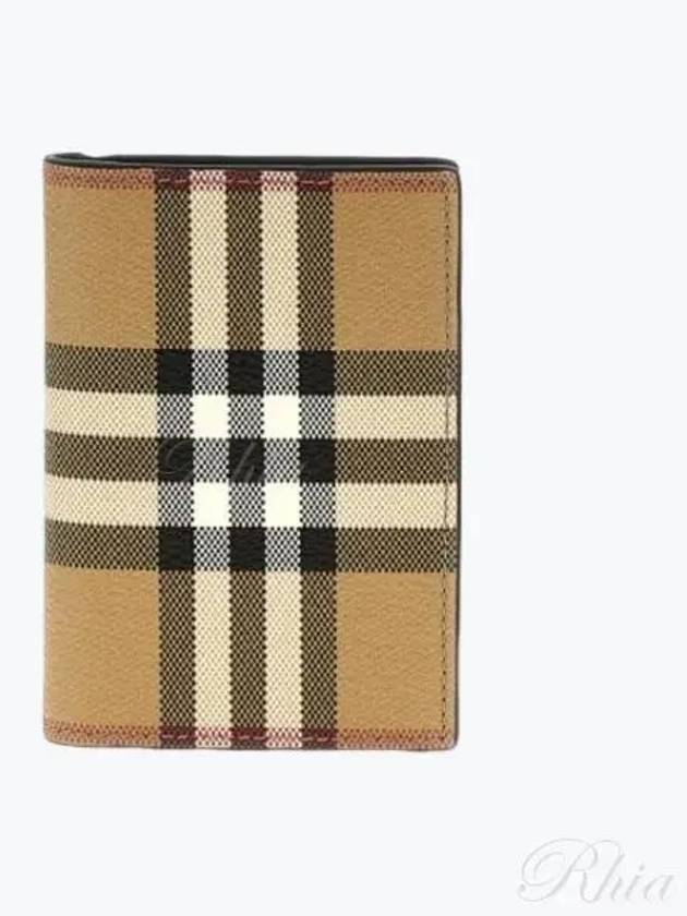 Vintage Check Leather Half Wallet Beige - BURBERRY - BALAAN 2