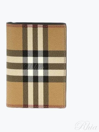 Vintage Check Leather Half Wallet Beige - BURBERRY - BALAAN 2