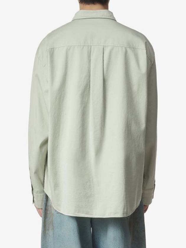 Button Cotton Long Sleeved Shirt Light Green - LEMAIRE - BALAAN 3