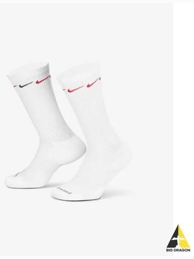 Everyday Plus Cushioned 3 Pack Socks White - NIKE - BALAAN 2