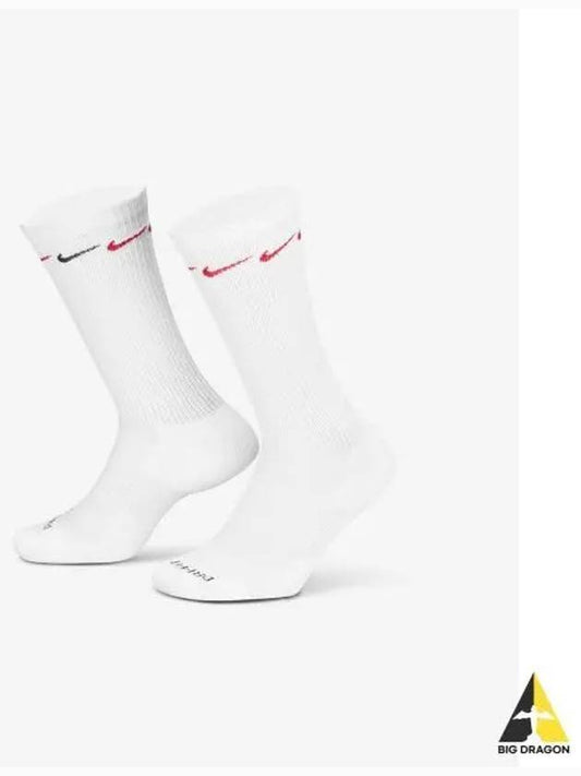 Everyday Plus Cushioned 3 Pack Socks White - NIKE - BALAAN 2