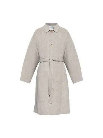 Houndstooth pattern single breasted belt coat gray B90663 - ACNE STUDIOS - BALAAN 1