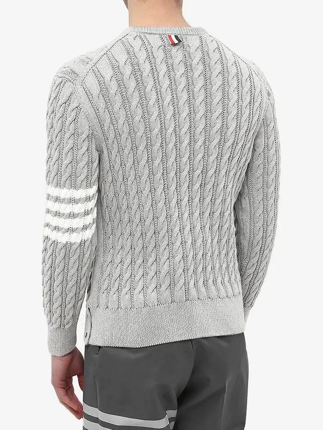 Diagonal Armband Cable Knit Top Grey - THOM BROWNE - BALAAN 5