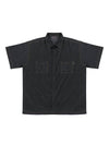 Black Fake Denim Half Shirt - ARCANE FUNK - BALAAN 2