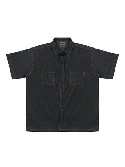 Fake Denim Short Sleeve Shirt Black - ARCANE FUNK - BALAAN 2