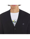 Bold Fox Head Patch V Neck Wool Cardigan Black - MAISON KITSUNE - BALAAN 7