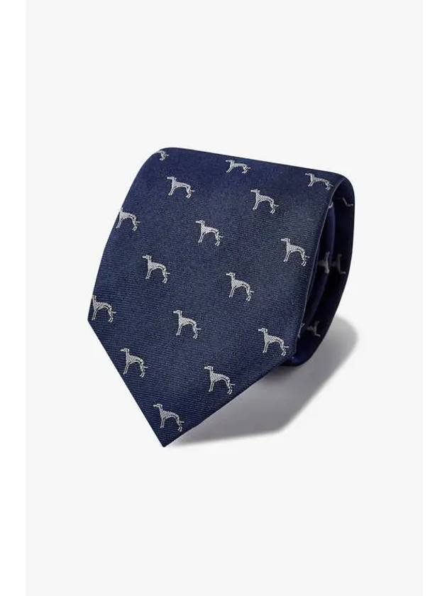 Greyhound pattern silk tie navy - PAUL SMITH - BALAAN 1