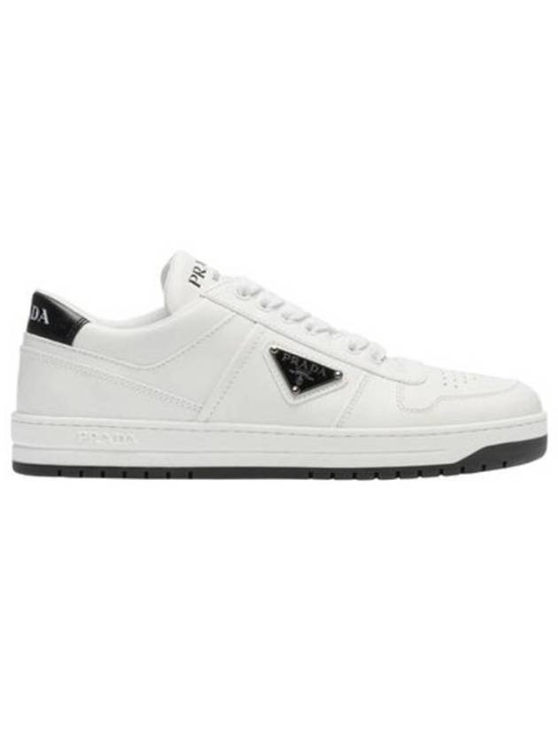 Downtown Perforated Leather Low Top Sneakers White - PRADA - BALAAN 3