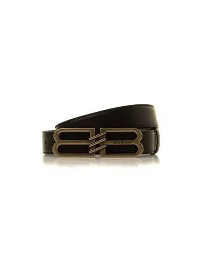 BB Signature 30 Buckle Leather Belt Black - BALENCIAGA - BALAAN 2