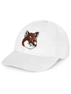 Large Fox Head Embroidered 6P Ball Cap White - MAISON KITSUNE - BALAAN 3