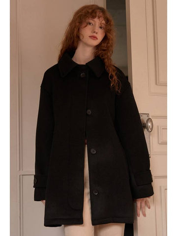 Cozy back point halfwool coat Black HCBK01 - LAMARO - BALAAN 1