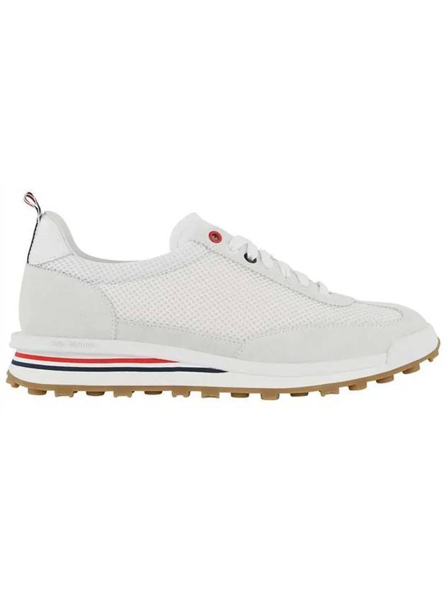 Fine Kid Suede Tech Runner White - THOM BROWNE - BALAAN 2