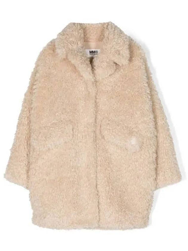 MM6 Margiela Kids Eco Fur Teddy Coat Beige - MAISON MARGIELA - BALAAN 1