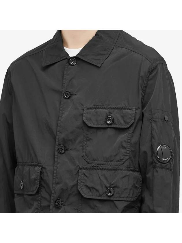 Chrome R Full Button Over Long Sleeve Shirt Black - CP COMPANY - BALAAN 5