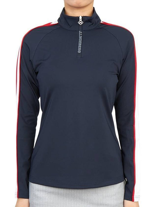 Women's Cora Mid Layer Long Sleeve T-Shirt Navy - J.LINDEBERG - BALAAN 1