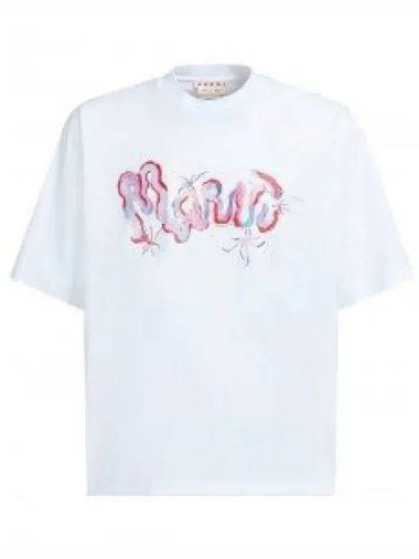 Logo Print Short Sleeve T-Shirt White - MARNI - BALAAN 1