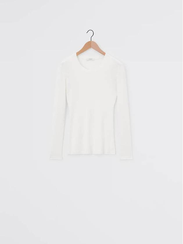 Rib Jersey Long Sleeve T-Shirt White - LEMAIRE - BALAAN 2