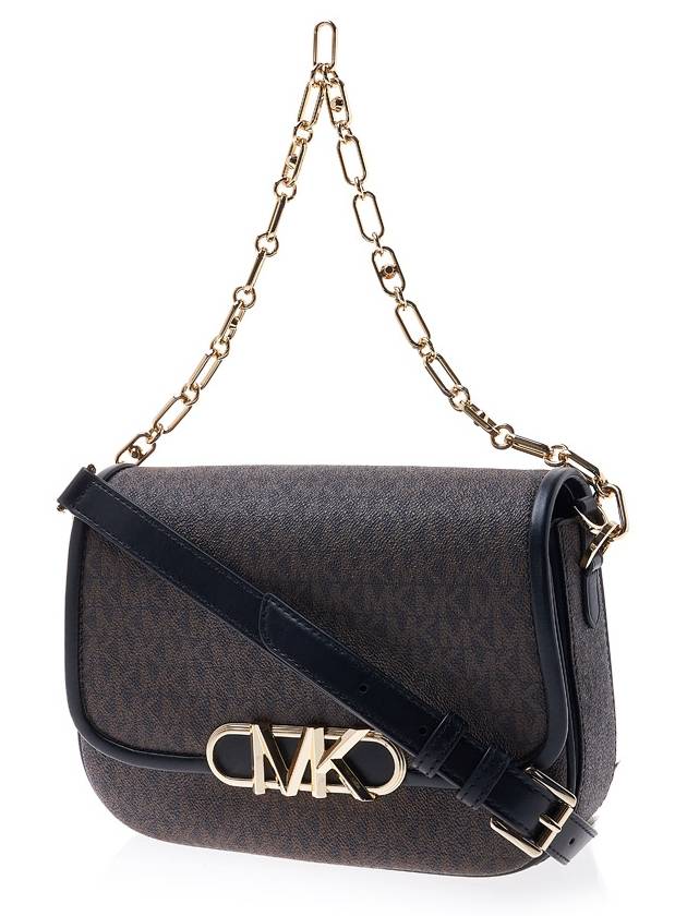 Parker Medium Logo Shoulder Bag Black Brown - MICHAEL KORS - BALAAN 3