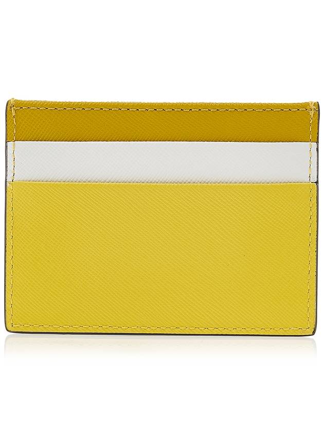 Saffiano Color Block Card Wallet Yellow - MARNI - BALAAN 4