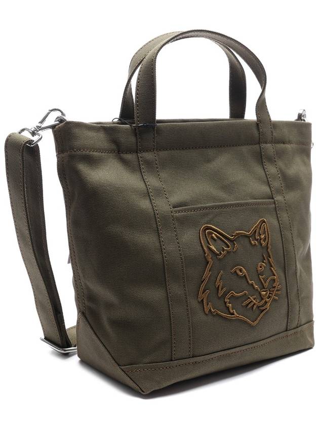 Fox Head Small Tote Bag Military Green - MAISON KITSUNE - BALAAN 4