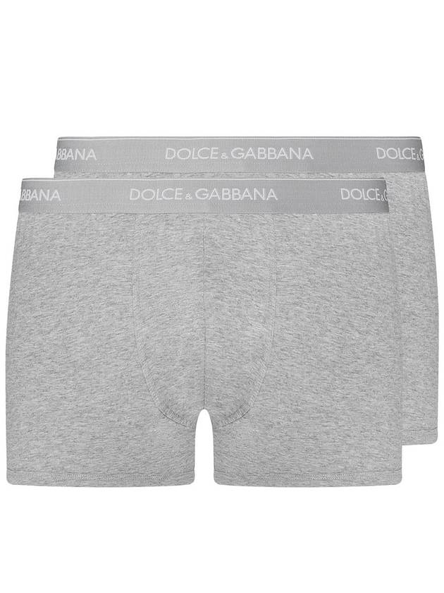 Men's Logo Cotton Briefs 2 Pack Melange Gray - DOLCE&GABBANA - BALAAN 2