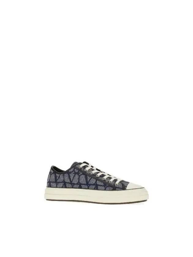 Totalloop Effect Low Top Sneakers Denim Blue - VALENTINO - BALAAN 3