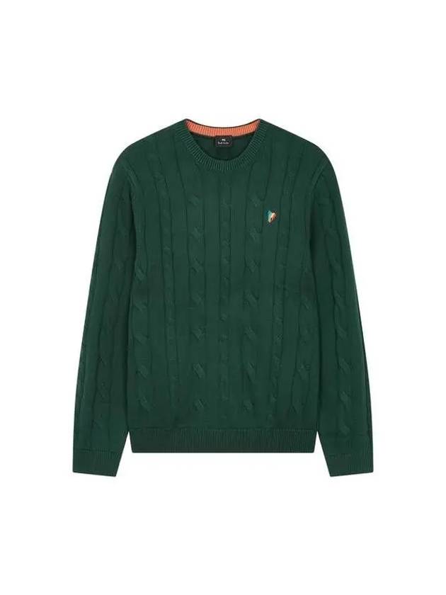 PS embroidery zebra cable knit dark green 271370 - PAUL SMITH - BALAAN 1