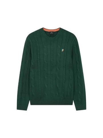 PS embroidery zebra cable knit dark green 271370 - PAUL SMITH - BALAAN 1