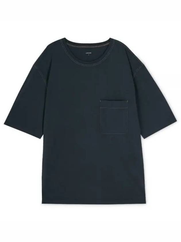 Patch Pocket Oversized Cotton Short Sleeve T-Shirt Midnight Blue - LEMAIRE - BALAAN 2