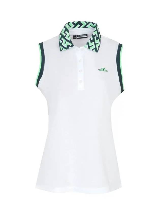 Leslie Sleeveless PK Shirt White - J.LINDEBERG - BALAAN 3